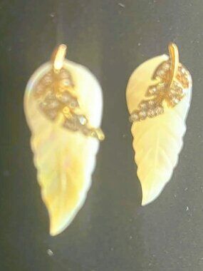 White Mother of Pearl Earrings Handmade Gemstone Dangle Elegant Gift